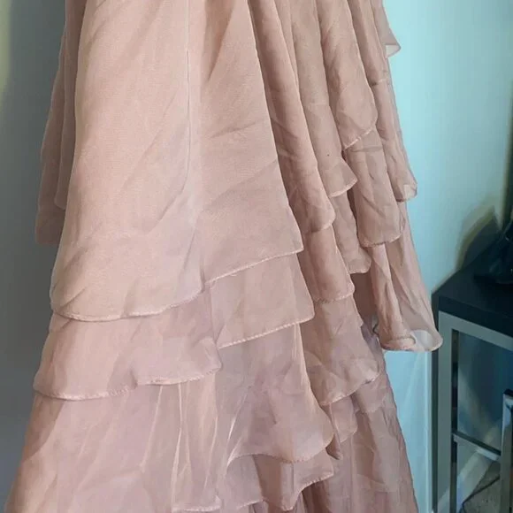 MAC DUGGAL x leena Ruffled Hi-Low Gown in Chiffon - Picture 9 of 9